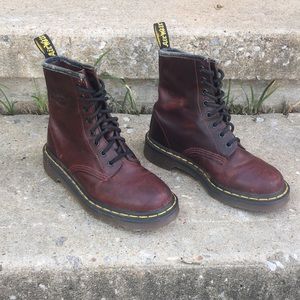Dr. Martens Ox Blood Maroon 1460 Lace-Up Women’s Distressed Combat Boots Sz. 6